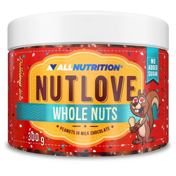 Allnutrition - Nutlove Volledige Noten, Pinda's in Melkchocolade - 300g