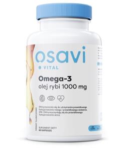 Huile de poisson Oméga-3 OSAVI, 1000 mg (60 gélules)