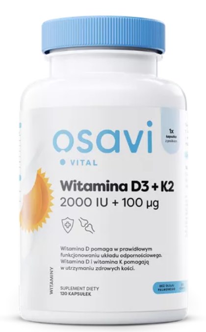 Osavi - OSAVI Vitamine D3 + K2, 2000 IE + 100 mcg (120 capsules)