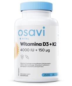 Vitamine D3 + K2 OSAVI, 4000 UI + 150 mcg (120 gélules)