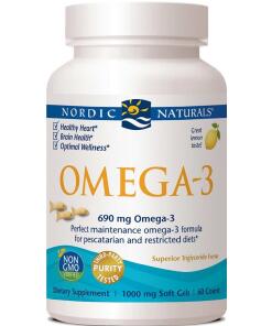 Oméga-3, 690mg Citron (Gélatine de poisson) - 60 capsules molles