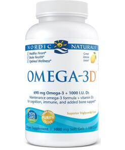 Nordic Naturals - Omega-3D, 690 mg Citroen - 120 Zachte Capsules