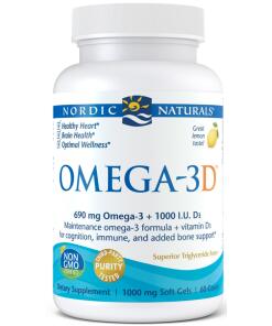 Nordic Naturals - Omega-3D, 690 mg Citroen - 60 Zachte Capsules