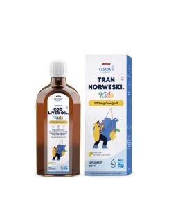 Huile de foie de morue norvégienne pour enfants, 500 mg - saveur citron (250 ml / 9 fl. oz.)