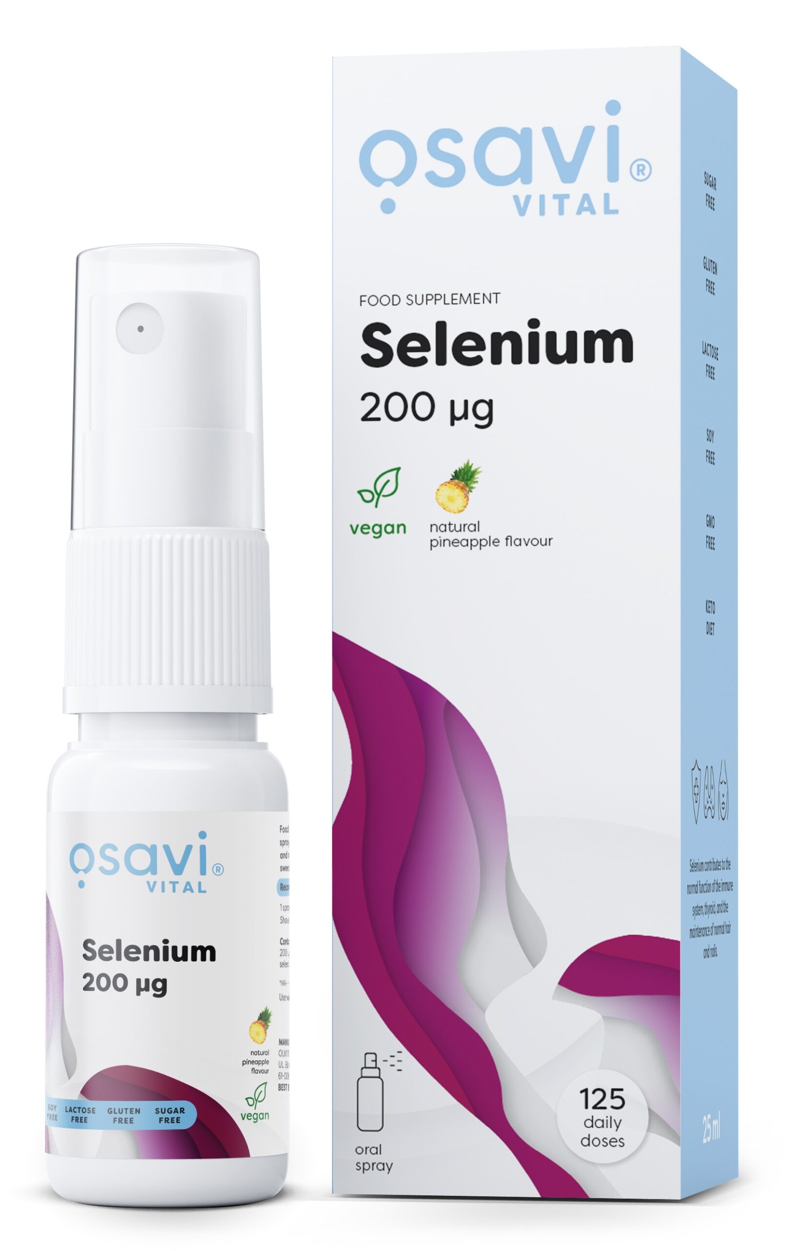 Osavi - Selenium Orale Spray, 200 mcg (Ananas) - 25 ml