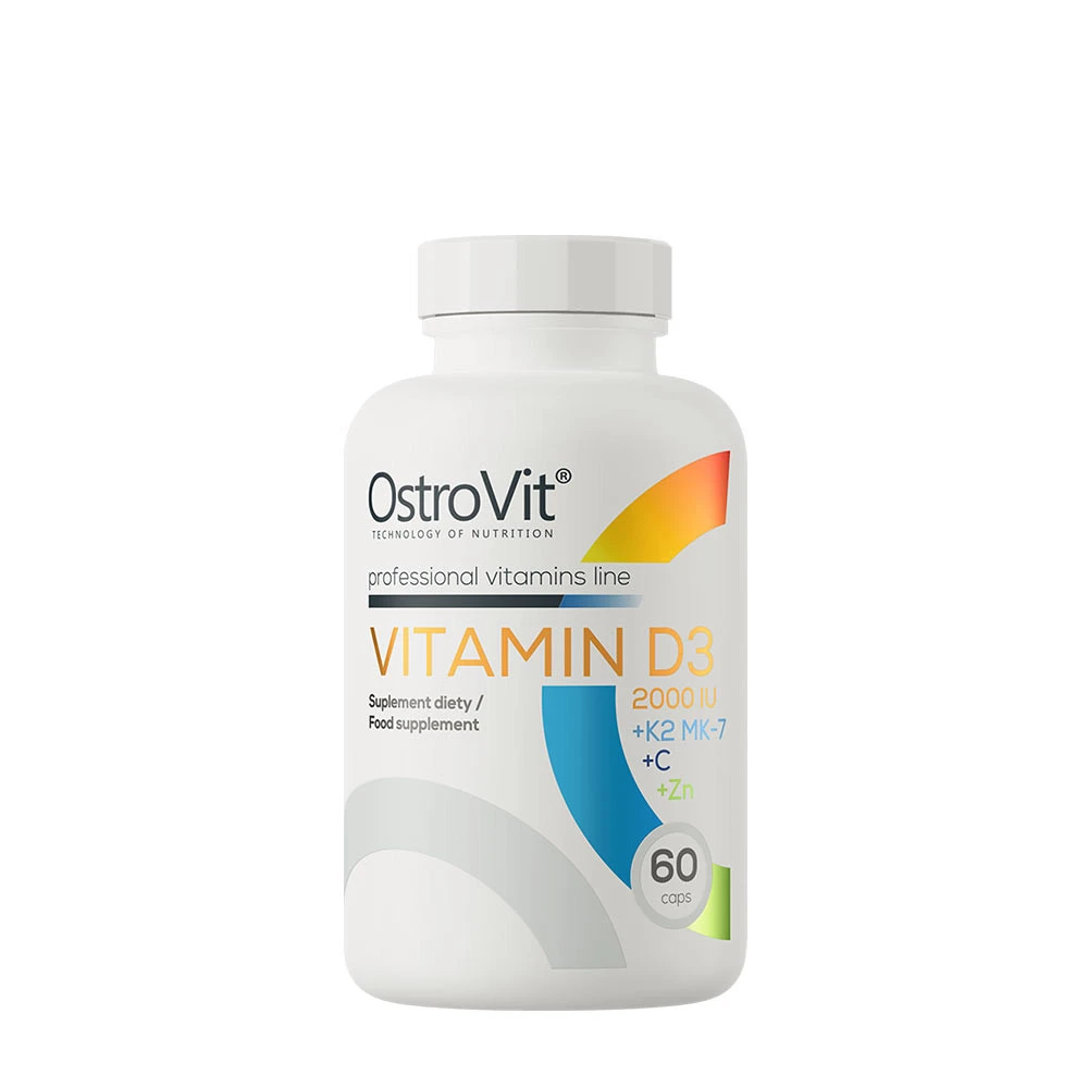Ostrovit Vitamine D3 2000 UI + K2 MK-7 + C + Zinc (60 Capsules)