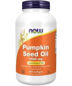 NOW Foods - Pompoenpitolie, 1000 mg - 200 Zachte Capsules
