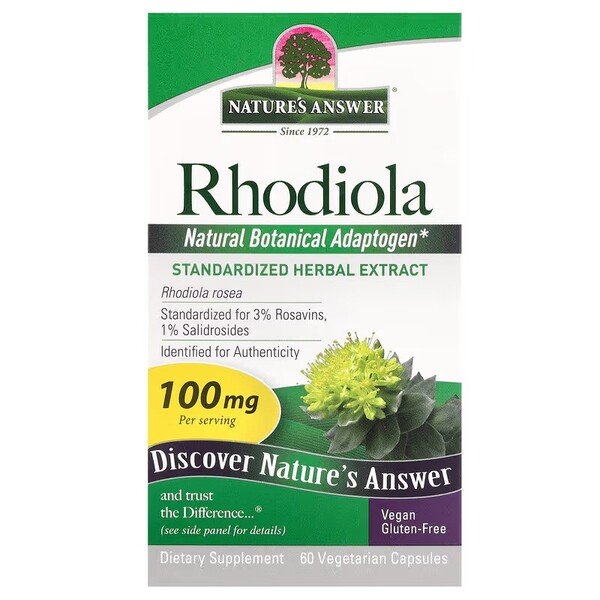 Nature's Answer - Rhodiola, 100 mg - 60 vegetarische capsules