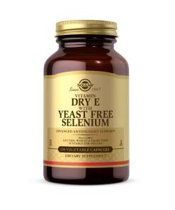 Vitamine E sèche de SOLGAR avec sélénium sans levure (100 gélules)