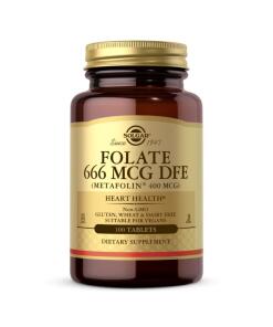 SOLGAR Folates (Metafolin), 400 mcg (100 comprimés)