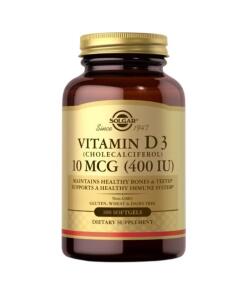 SOLGAR Vitamine D3 (Cholécalciférol) 10 mcg (400 UI) (250 gélules)