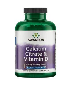 SWANSON Citrate de calcium + Vitamine D-3 250 comprimés