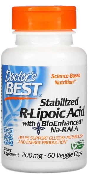 Doctor's Best - Gestabiliseerd R-Lipoïnezuur met BioEnhanced Na-RALA, 200 mg - 60 vegetarische capsules