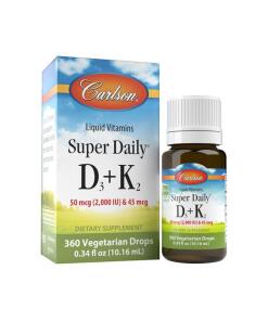 Carlson Labs - Super Daily D3 + K2, 2000 IE - 10 ml