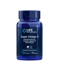 Gélules d'huile de poisson Super Oméga-3 Plus EPA/DHA avec lignanes de sésame et extrait d'olive