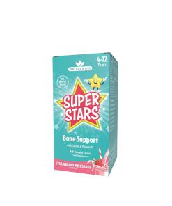 Natures Aid - Super Stars Ondersteuning voor Botten - Aardbeien Milkshake Smaak (60 Kauwtabletten)