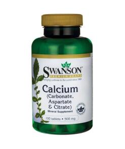Swanson - Calcium (carbonaat, aspartaat & citraat), 500 mg - 100 tabletten