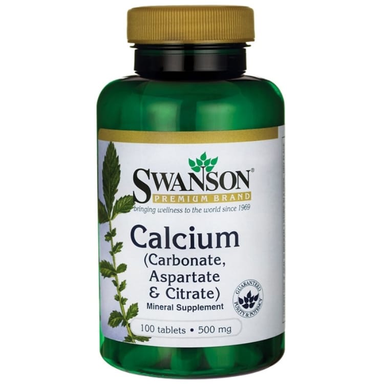 Calcium (Carbonate, Aspartate & Citrate), 500mg - 100 tabs