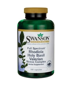 Complexe anti-stress Full Spectrum Rhodiola Holy Basil Valerian - 180 gélules