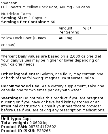 Swanson - Volledig Spectrum Duindoorn, 400 mg - 60 capsules - Afbeelding 2