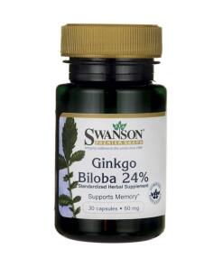 Extrait de Ginkgo Biloba 24%, 60mg - 30 gélules