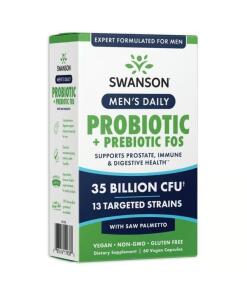 Swanson - Swanson Dagelijkse Probiotica + Prebiotica voor Mannen, 60 vegetarische capsules