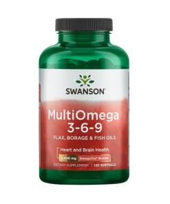 MultiOmega 3-6-9 - Huiles de lin, de bourrache et de poisson - 120 softgels