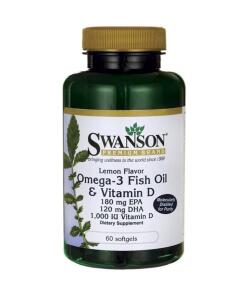 Swanson - Omega-3 Visolie met Vitamine D - 60 Softgels