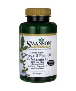 Huile de poisson oméga-3 avec vitamine D - 60 gélules