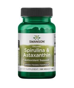 Swanson - Spirulina & Astaxanthine, Biologisch - 120 Vegetarische Tabletten