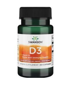 Swanson - Vitamine D3, 1000 IE - 60 capsules
