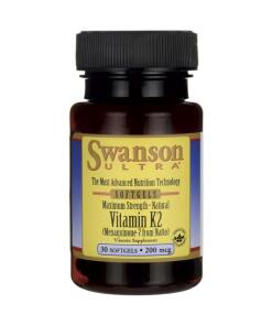 Vitamine K-2 - Naturelle, 200mcg - 30 softgels