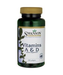 Swanson - Vitamine A en D - 250 Zachte Capsules