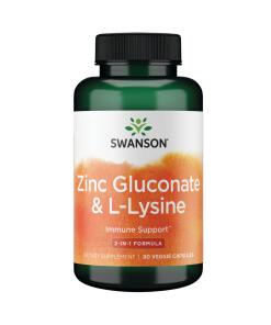 Swanson - Zinkgluconaat + L-Lysine 90 vegetarische capsules