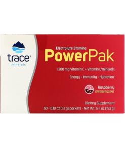 Trace Minerals - Elektrolyt Stamina Power Pak, Framboos - 30 Pakjes