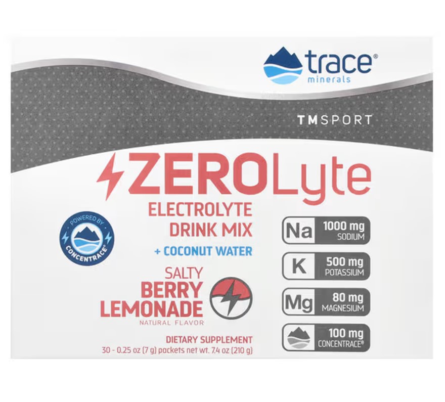 Minéraux Trace - ZEROLyte, Limonade aux Baies Salée - 30 sachets