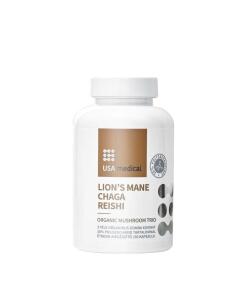 Trio de champignons biologiques médicaux des États-Unis (60 capsules)