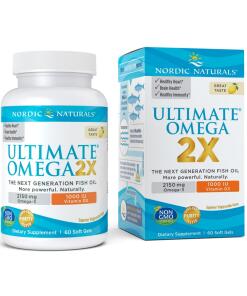 Nordic Naturals - Ultieme Omega 2X met Vitamine D3, 2150 mg Citroen - 60 Zachte Capsules