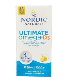 Oméga-D3 Ultime, 1280mg Citron - 120 capsules molles