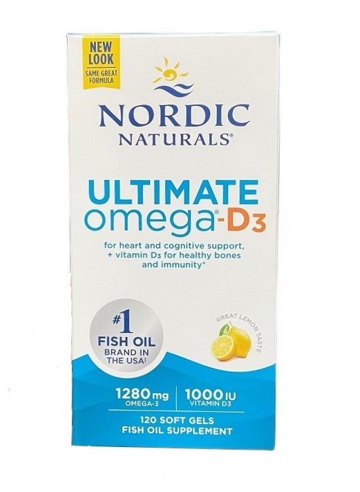 Oméga-D3 Ultime, 1280mg Citron - 120 capsules molles