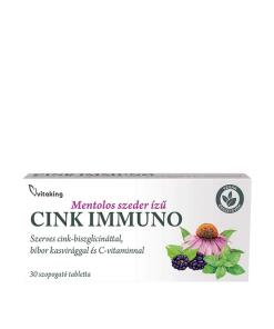 Pastilles de Zinc Vitaking Immuno (30 pastilles, Mûres avec menthol)