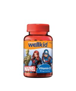 Vitabiotics Wellkid Marvel Gommes Vitaminées à la Vitamine D (50 gommes, saveur fraise)