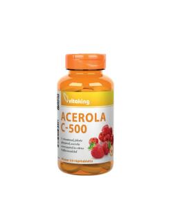 Vitamine C-500 Acerola Framboise Vitaking (40 comprimés à croquer, pochette de fraises)
