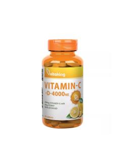 Vitamine C-1000 + D-4000 de Vitaking (90 comprimés)