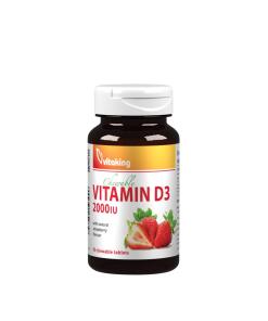 Vitamine D3 2000 UI de Vitaking (90 pastilles, saveur fraise)