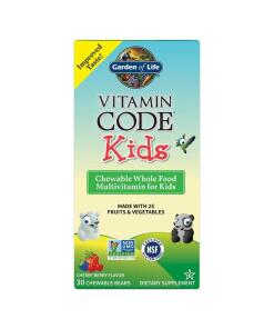Garden of Life - Vitamine Code Kids, volledige voeding multivitaminen kauwtabletten voor kinderen, kersensmaak - 30 kauwtabletten