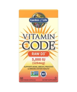 Garden of Life - Vitamine Code Rauwe D3, 5000 IE - 60 capsules