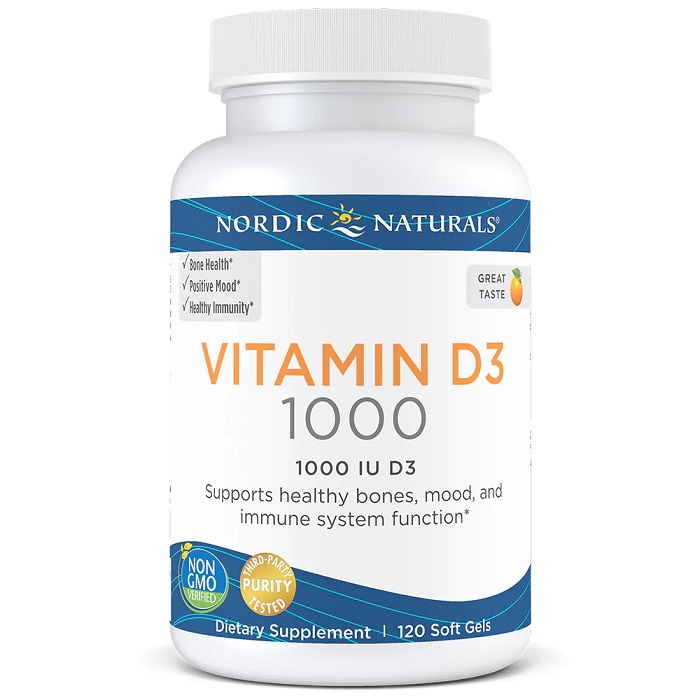 Nordic Naturals - Vitamine D3, 1000 IE Sinaasappelsmaak - 120 Zachte Capsules