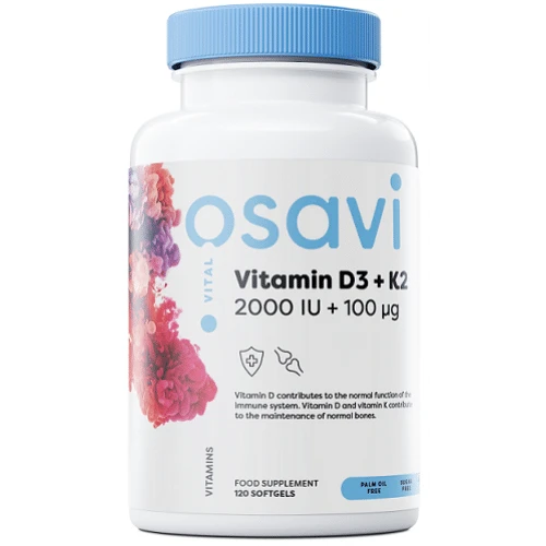 Osavi - Vitamine D3 + K2, 2000 IE - 120 Zachte Capsules