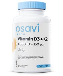 Vitamin D3 + K2, 4000IU + 150mcg - 120 softgels